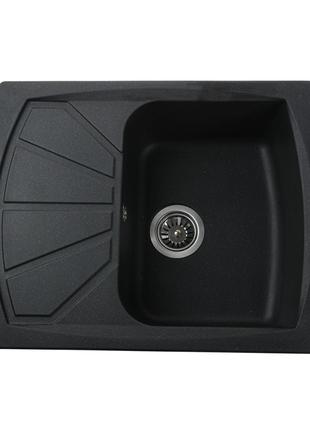 Гранітна мийка Globus Lux TANA чорний металік 610х500 мм-А0001