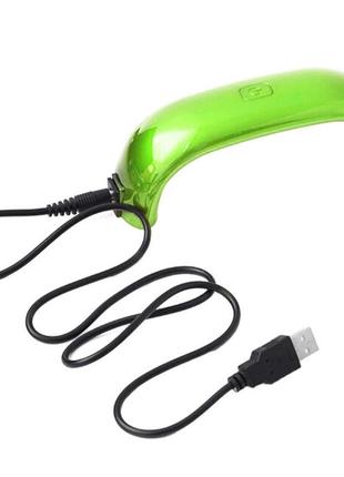Led лампа для сушки гель-лака с usb-кабелем зеленая