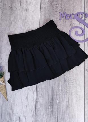 Детская чёрная юбка для девочки размер 134