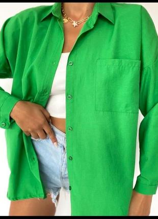 Яркие летние женские рубашки блузки из натурального льна.