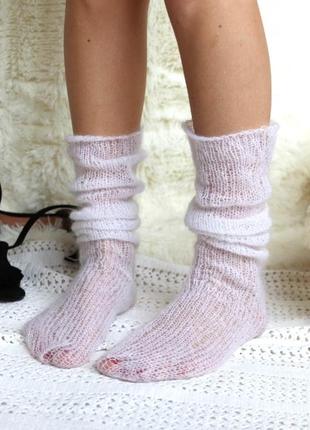 Прозорі шкарпетки з мохеру, довгі шкарпетки жіночі, в'язані го...