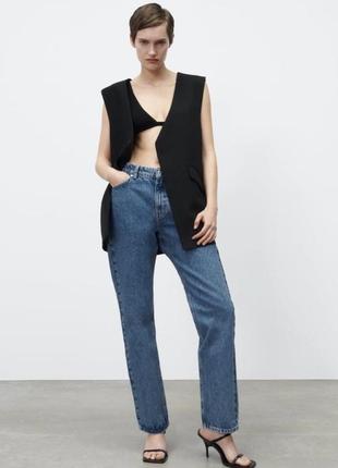 Zara джинсы со средней посадкой, прямые штаны свободного кроя,...
