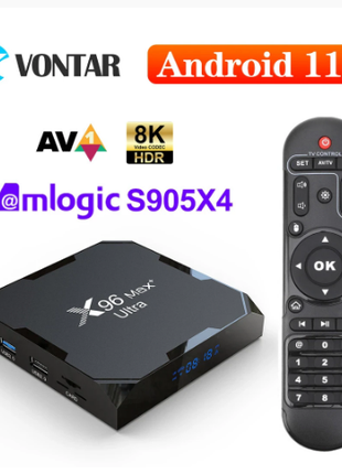 X96 Max Plus Ultra TV Box Android 11,Amlogic S905X4, приставка ТВ