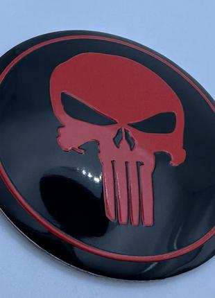 Наклейка для ковпачків із логотипом PUNISHER карач 56 мм череп