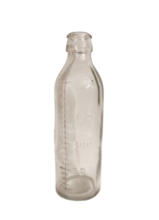 Бутылка с мерной линейкой 200+ мл стекло белый №1