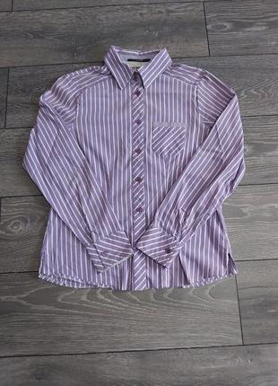 Рубашка фиолетово-белая, размер m