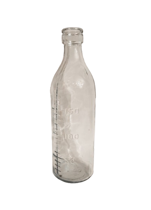 Бутылка с мерной линейкой 200+ мл стекло белый №2