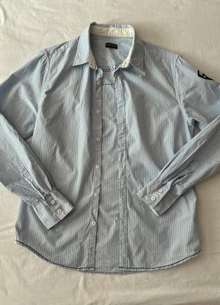 Napapijri рубашка голубая в белую полоску, размер m