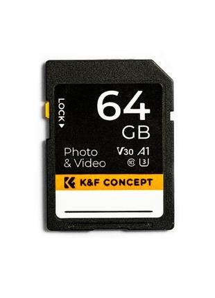 Карта памяти K&F; Concept SD 64 GB (U3/V30/A1) (KF42.0013)