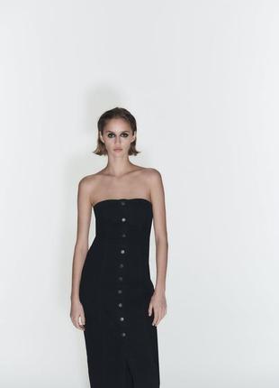 Zara xs 34 платье джинсовое черная меди новенькое