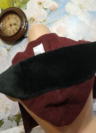 Флисовый капюшон с шарфом м мехом