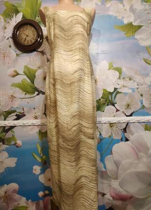 Роскошное  стильное льняное платье в пол 100% лен wallis 14-16p.