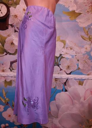 Роскошная шелковая юбка в бельевом стиле 100% silk 16р.