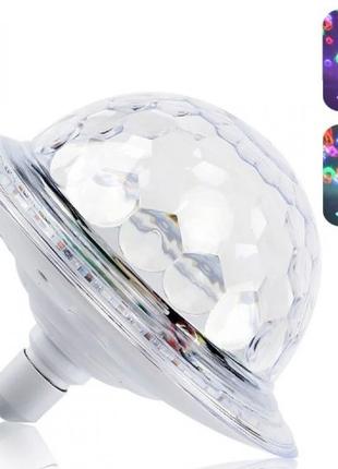 Диско куля в патрон LED UFO Bluetooth Crystal Magic Ball E27 0...