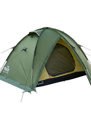 Палатка четырехместная Tramp ROCK 4 V2 Зеленая с внешними дуга...