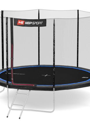 Батут Hop-Sport 12ft 366cm с внешней сеткой Черно-синий