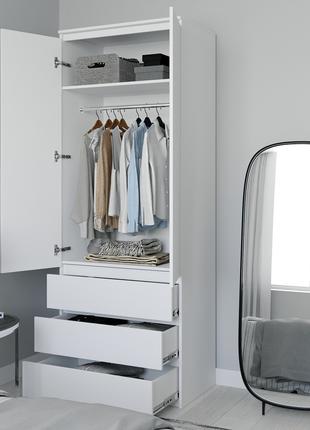 Шкаф со штангой для одежды Moreli T-211 2100x800x500 Белый
