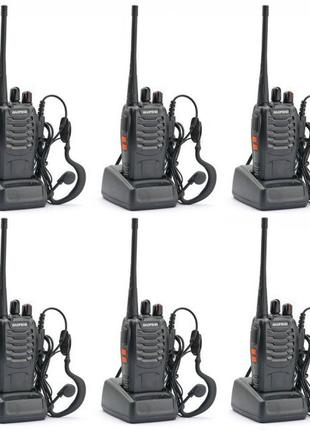 Портативная рация Baofeng BF-888S комплект 6 шт. UHF 5 Вт 1500...