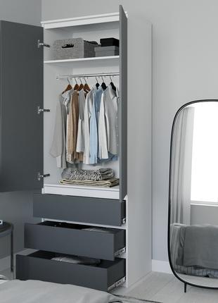 Шкаф со штангой для одежды Moreli T-211 2100x800x500 Белый-Ант...