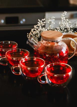 Набір скляного посуду для чаю "водограй"