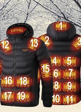 Куртка з підігрівом від PowerBank 19 зон ХL Чорний