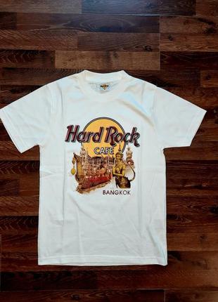 Мужская белая футболка hard rock с большим лого