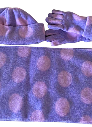 Зимний комплект jago (шапка+шарф+перчатки) 2-4 года фиолетовый