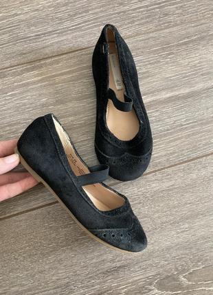 H&m 29рр 17.5 см стелька черные замшевые туфли балетки с резинкой