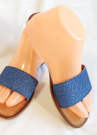 Сандалии женские кожаные синие ravel (размер 37, uk5)