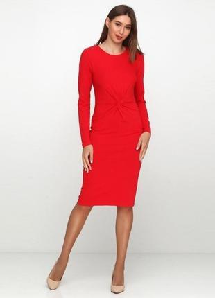 Облегающее красное платье из вискозного трикотажа h&amp;m