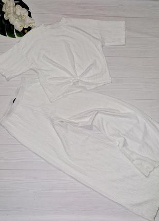 Белый текстурный костюм р. универсал