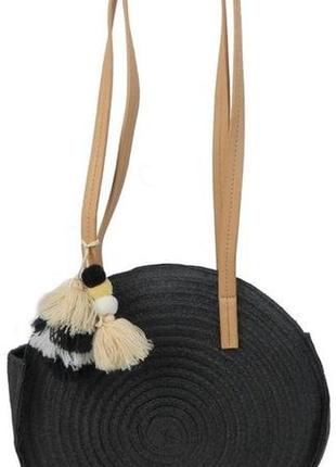 Экологическая соломенная плетеная сумка женская esmara черная
