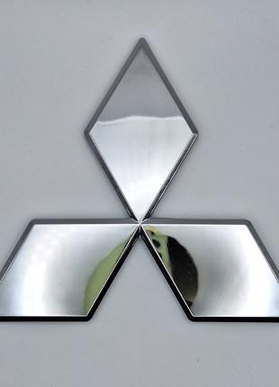 Емблема логотип Mitsubishi 105 мм (хром, глянець)