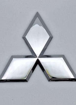 Эмблема логотип Mitsubishi 80 мм (хром, глянец)