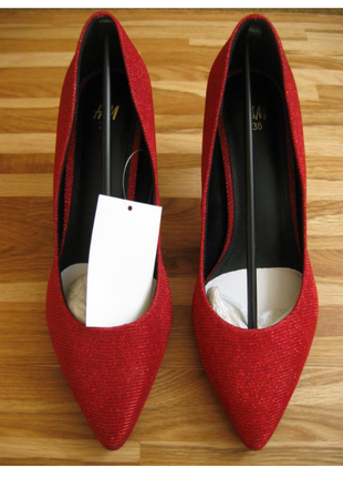 Червоні класичні жіночі туфлі човники