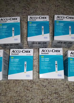 Тест-полоски для глюкометра Accu-Chek Instant, срок до осени 24