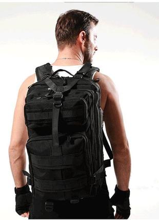 Черный тактический рюкзак. армейский военный рюкзак. 25 l