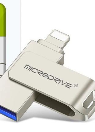 Флешка для айфона и компьютера Microdrive на 32 GB USB 3.0 для...