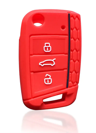 Чехол силиконовый на ключ Volkswagen (силиконовый чехол Червоний