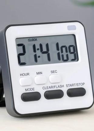 Часы-таймер электронные с двумя будильниками (черные) арт. 04033