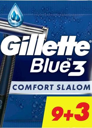 Станок одноразовий для голiння 12шт чол Blue 3 Comfort Slalom ...