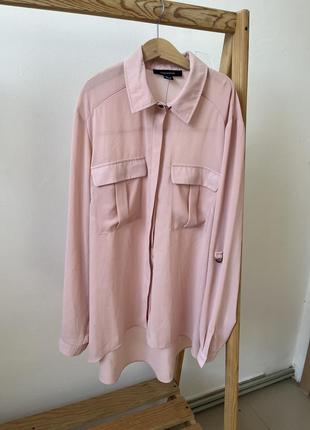 Розовая рубашка женская рубашка пудровая рубашка