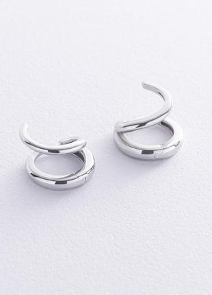Серебряные серьги - кольца OR138410