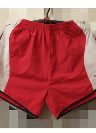 Мужские спортивные шорты, внутри без подкладки, красный с белы...