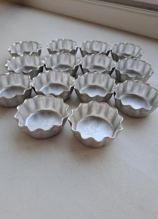 Вінтажні алюмінієві мініформи для кексів тарталеток ссер