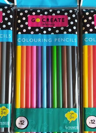Кольорові олівці, 12 кольорів