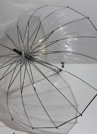 Большой прозрачный зонт, прозрачный зон, трость