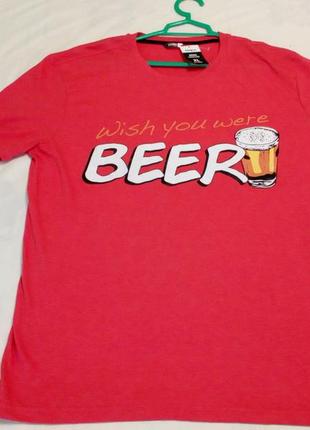 Стильна нова футболка pep&co wish you were beer xl