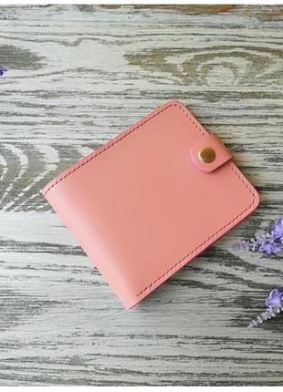 Розовый маленький женский кошелек портмоне на 4 отделения коше...