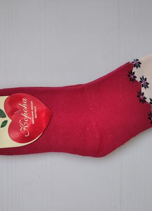 Шкарпетки жіночі теплі Корона махра червоний 37-42 2104